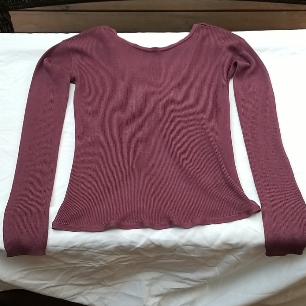 NWT Garage plum lowback pullover yoga sweater